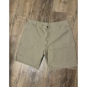 Wrangler Cargo Shorts Beige Regular Fit Cotton Blend Button Pockets Men